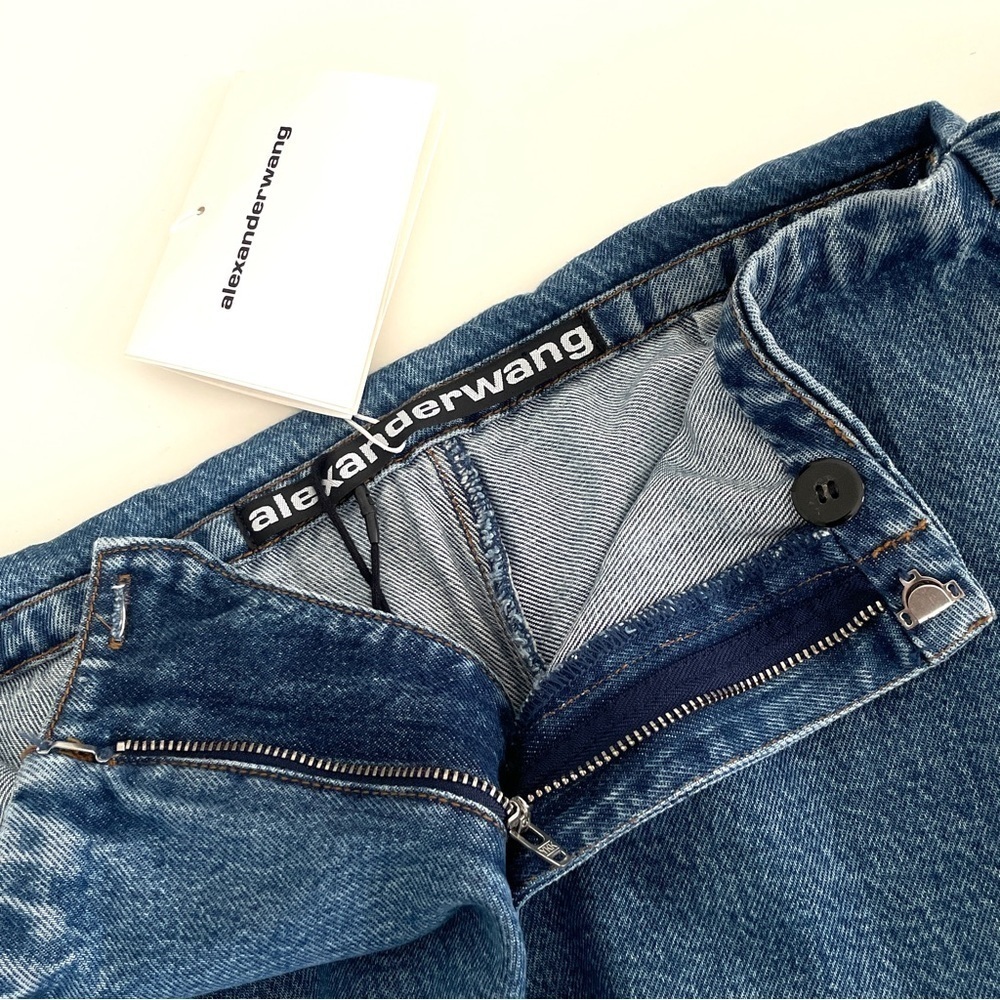 ALEXANDER WANG Blue Denim Tie Front Short Skort - Picture 11 of 15